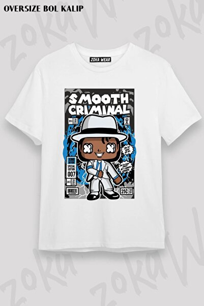 ZOKAWEAR Tricou oversize unisex cu imprimeu Smooth Criminal Michael Jackson