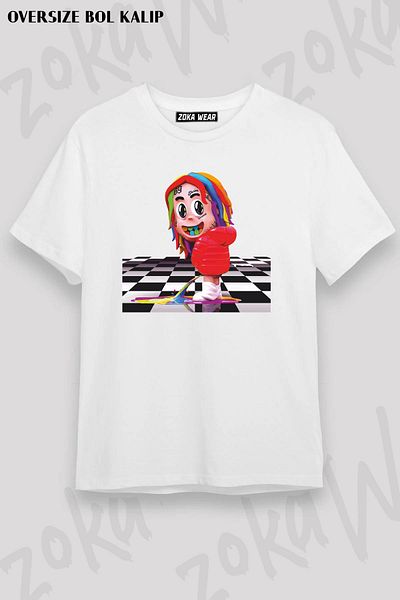 ZOKAWEAR Μπλουζάκι Unisex Oversize Fit 6ix9ine Special Design Printed Tshirt