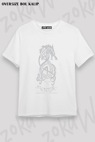 ZOKAWEAR Μπλουζάκι με στάμπα Unisex Oversize Fenrir The Monster Design