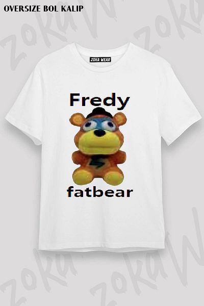 ZOKAWEAR Μπλουζάκι με στάμπα Unisex Oversize Fredy fatbear Design