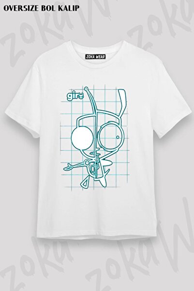 ZOKAWEAR Μπλουζάκι με στάμπα Unisex Oversize Zim X ray Σχηματικό Gir Design