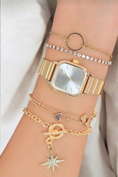 DARK BLANC Gold Renk Vintage Klasik Model Kadin Metal Kol Saati