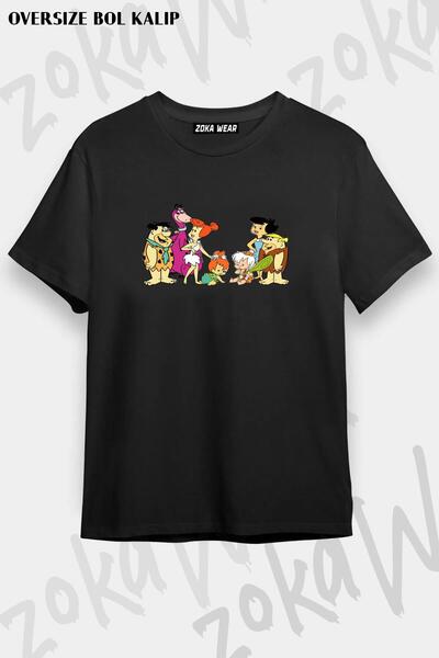 ZOKAWEAR Unisex Oversize kroj majica sa uzorkom Flintstone Lik Fred Design Št...