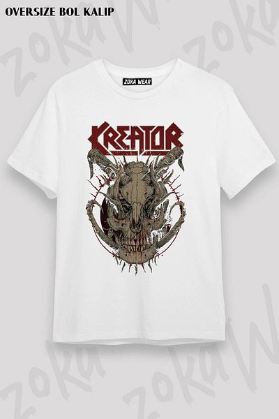 ZOKAWEAR Μπλουζάκι με στάμπα Unisex Oversize Mold Skull Kreator Design