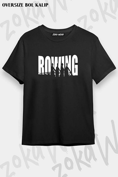 ZOKAWEAR Tricou unisex oversize Rowing Rowing Sport v5 Design imprimat