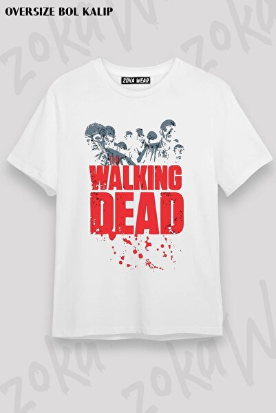 ZOKAWEAR Tricou unisex oversize cu imprimeu Zombies The Walking Dead