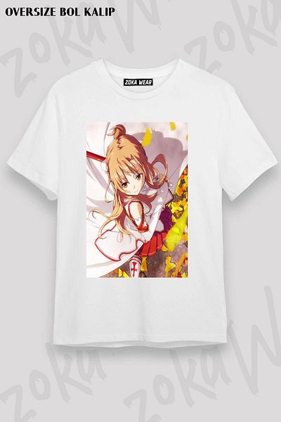 ZOKAWEAR Μπλουζάκι με στάμπα Unisex Oversize Sword Art Online Yuuki Asuna Design