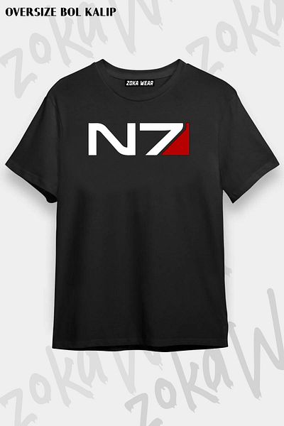 ZOKAWEAR Tricou unisex oversize N7 Emblem Mass Effect Design