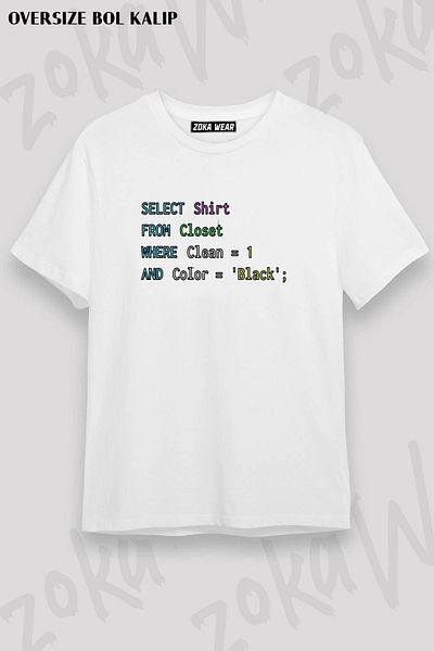 ZOKAWEAR Tricou imprimat unisex supradimensionat pentru programatori SQL DBA și DBA Admins