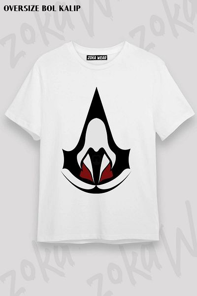ZOKAWEAR Tricou unisex oversize cu imprimeu Assassins Creed Design