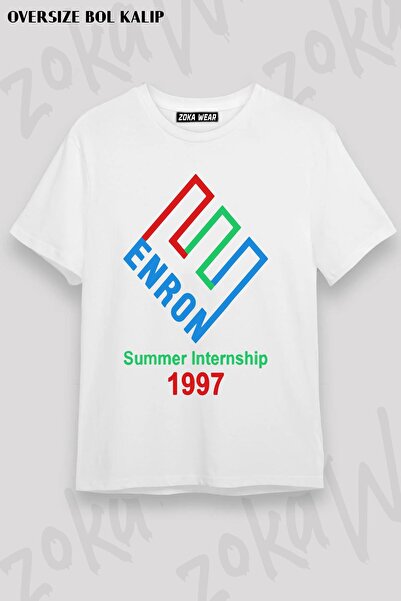 ZOKAWEAR Unisex Oversize Fit Enron Summer Internship Design Printed Tshirt
