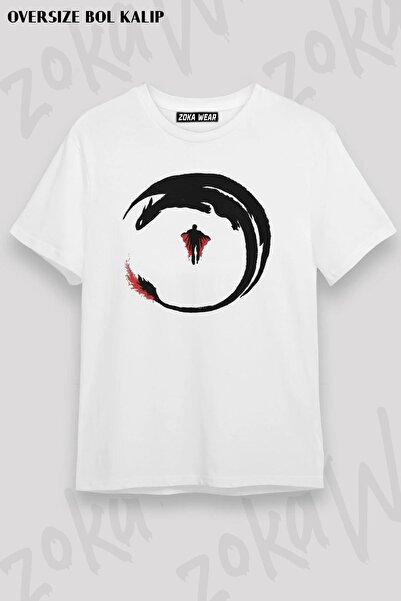 ZOKAWEAR Unisex Oversize kroj Mold Dragon Rider Design Štampano majica