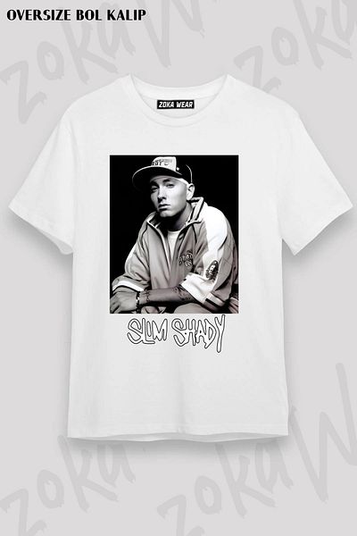 ZOKAWEAR Μπλουζάκι με στάμπα Unisex Oversize Eminem Slim Shady 08 Design