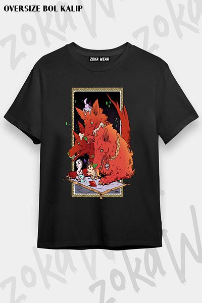 ZOKAWEAR Μπλουζάκι με στάμπα Unisex Oversize Cerberus Hades Game Design