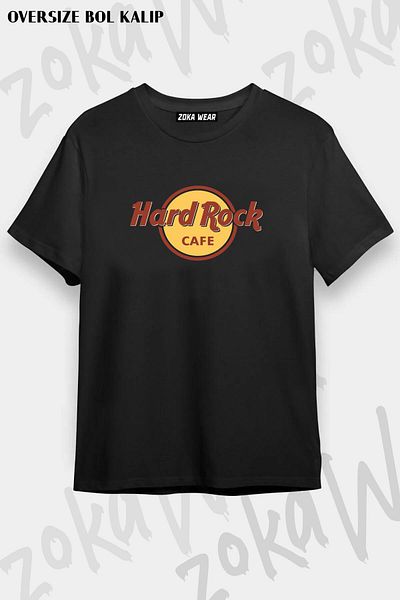 ZOKAWEAR Tricou unisex oversize cu imprimeu hard rock cafe Design