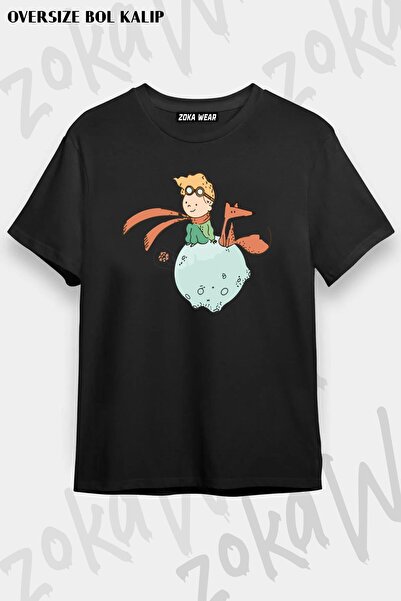 ZOKAWEAR تي شيرت مطبوع بتصميم شخصية كتاب الأمير الصغير مقاس كبير للجنسين