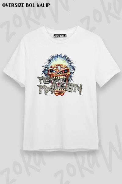 ZOKAWEAR Tricou unisex oversize cu imprimeu Eat Iron Maiden Design
