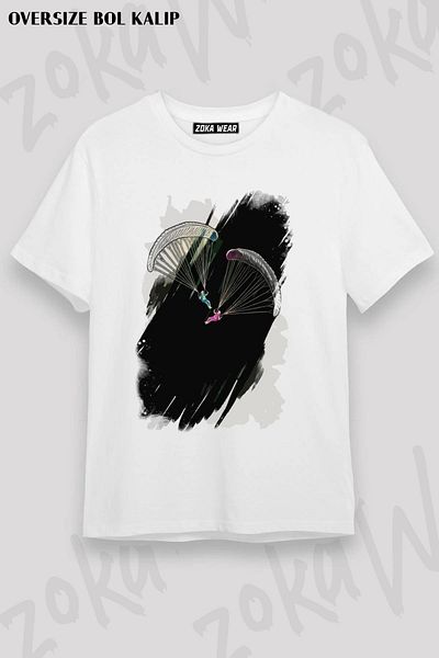 ZOKAWEAR Μπλουζάκι με στάμπα Unisex Oversize Paragliding Paragliding v4 Design