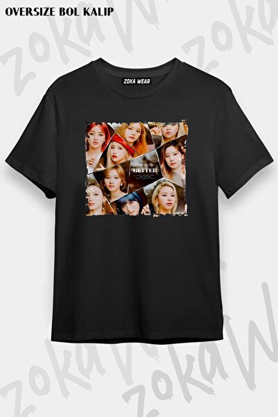 ZOKAWEAR تيشيرت مطبوع بتصميم مزدوج مقاس كبير للجنسين