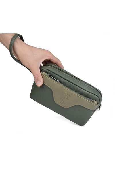 en deri Men's Hand and Bracelet Belt Portfolio Clutch Bag