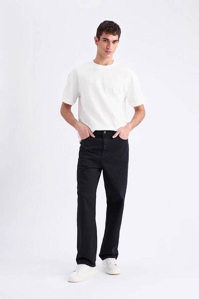 DeFacto Baggy Fit Wide Fit Normale Taille Weites Bein Jeanshose E5388ax25sp