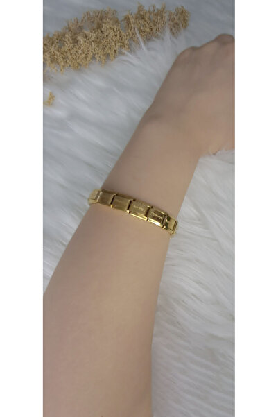 stainles steel Çelik Charm Italyan Gold Bileklik