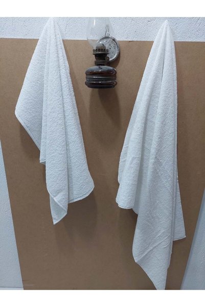 Mef Collection Medium Size Bath Towel Set White 2-Piece |   100% Cotton Soft and Thick Towel