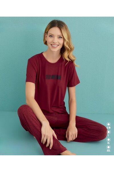 İpek Women's Short Sleeve Long Pajama Set