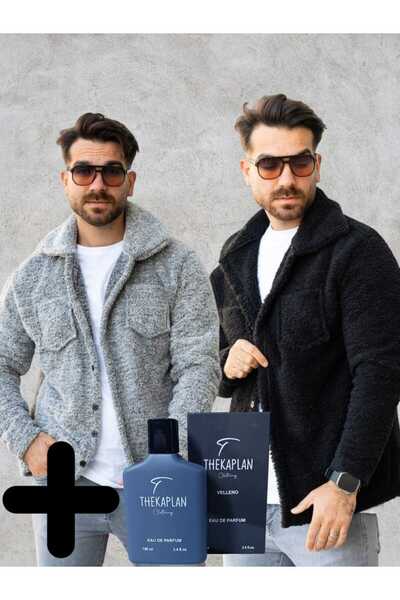 YONEZ MODA Pachet de 2 jachete de pluș unisex și 100 ml parfum