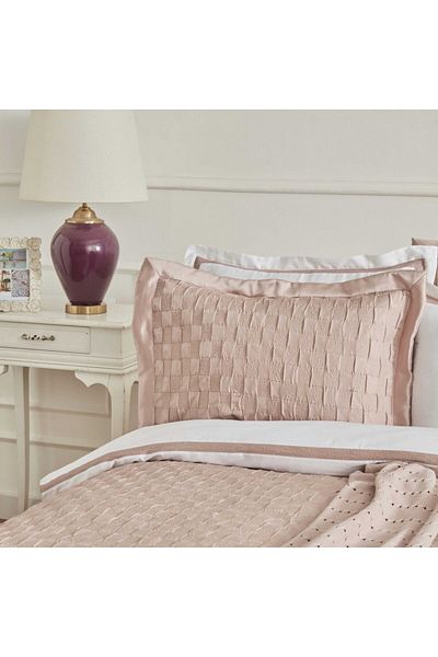 Karaca Home White Collection Braut Carina 80 Fäden 100% Baumwolle 8-teiliges Hochzeitsset Puder