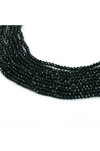 yfhobi 1 Dizi (80-85 Adet) - 6 mm Yassı Kristal Cam Boncuk Dizisi Mat Koyu Da...