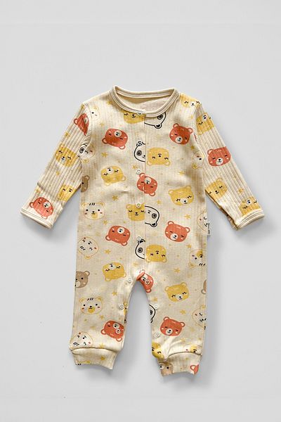 COOLMINIES 3-12 Months Baby Patterned Romper - 100% Cotton, Flexible Report and Snap Cloth