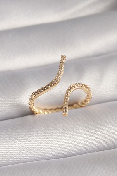 Skygo Brass Gold Color Zircon Stone Women's Ring