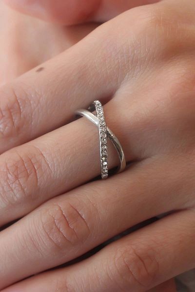 Skygo Silver Color Zircon Stone Women's Ring