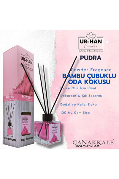 UR-HAN COSMETİCS PUDRA Bambu Çubuklu Oda Kokusu 100 ML Cam Şişe