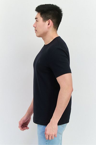 French Connection Men Crew Neck Short Sleeves Brand Logo T-shirt, Dark Navy