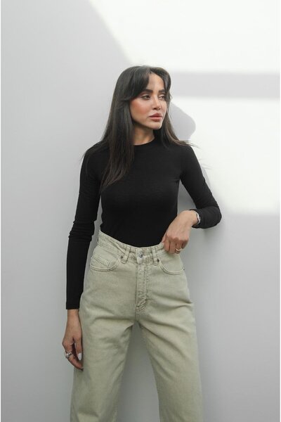 Havoş Black Knitted Body Blouse