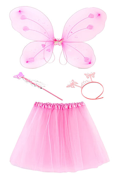 ReilaParty Σετ κοστουμιών Dusty Pink Butterfly - Tutu φούστα, φτερό, στέμμα κ...