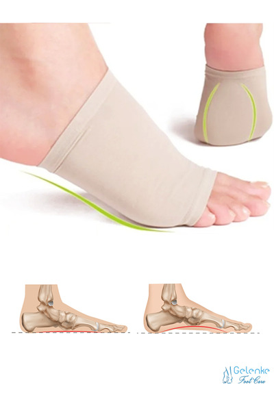 Gelenke Silikonlu Ayak Ark Destek Çorabı – Düz Tabanlık ve İçe Basma Önleyici...