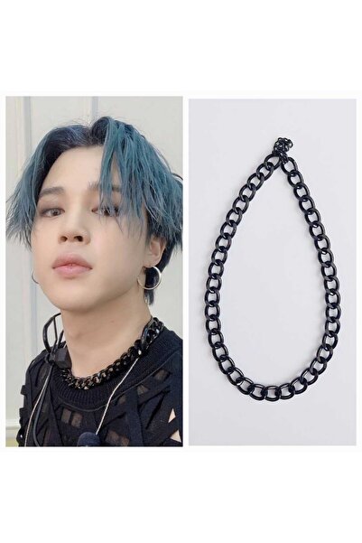 REN AKSESUAR Kpop Bts Jimin Black Chain Necklace