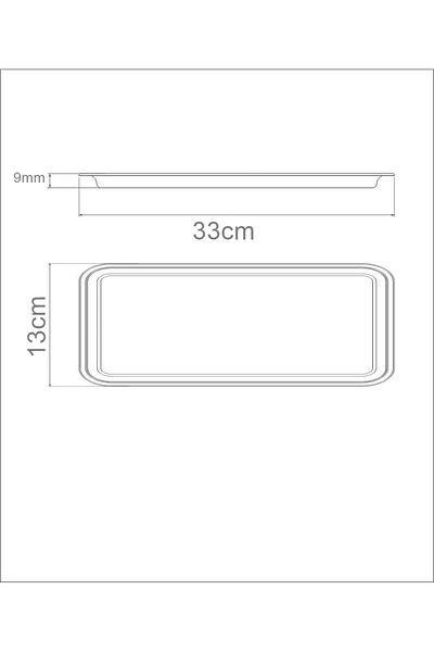 Transformacion 33X13 cm 430 Stainless Steel Tea Coffee Presentation Tray - 721357