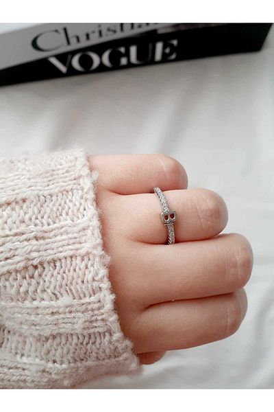 bijoux uniques Waterway Zircon Cubic Zirconia Letter B Adjustable Silver Ring