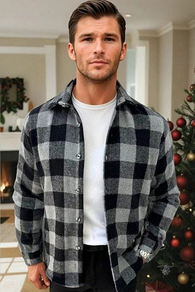 Mavi Sima Men's Red Checkered Lumberjack Patterned Shirt