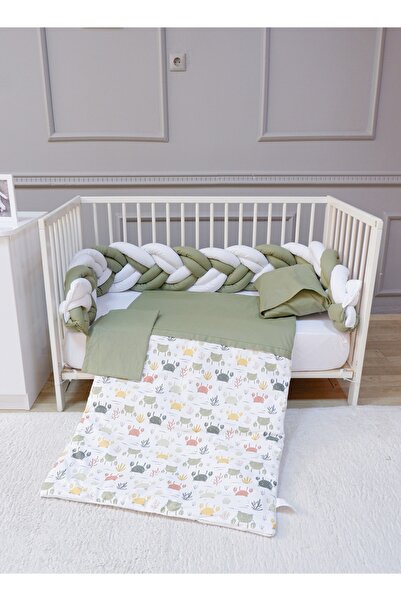 Fun Moment سرير أطفال مضفر مع لحاف ووسادة وملاءة