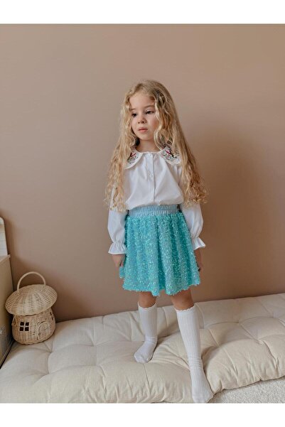 YİGİT BUTİK Yigit Boutique Sequin Skirt and Shirt Set for Girls