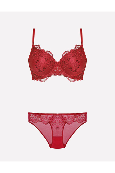 Loule Women's Covered Lace & Panty, Unpadded Bra & Lingerie Set