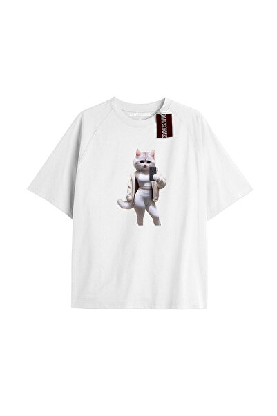 Adrift Unisex Oversize kroj Pingvin Štampano T-shirt