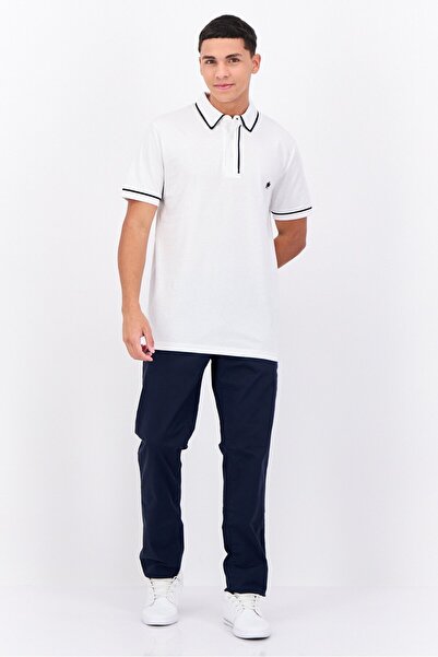 French Connection Men Regular Fit Short Sleeve Brand Logo Polo Shirts, White