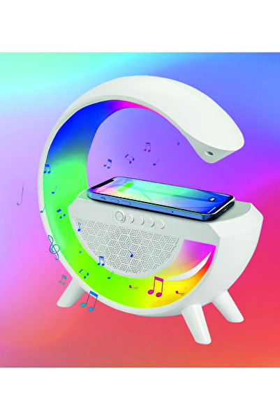 BUKREM STORE BT2301 Kablosuz Şarj Özellikli LED Işıklı Bluetooth Hoparlör ve ...