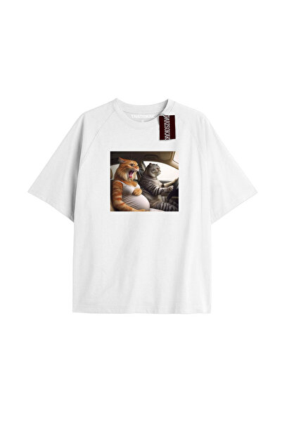 Adrift Unisex Oversize kroj T-shirt - Nauči Štampano